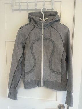 lululemon athletica Gray Zip-Up Hooded Jacket